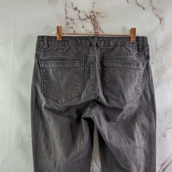 Democracy Pants Women 4 Gray Black Mid Rise Crop Flexcellent Skinny Jeans Cuffed - Picture 6 of 10